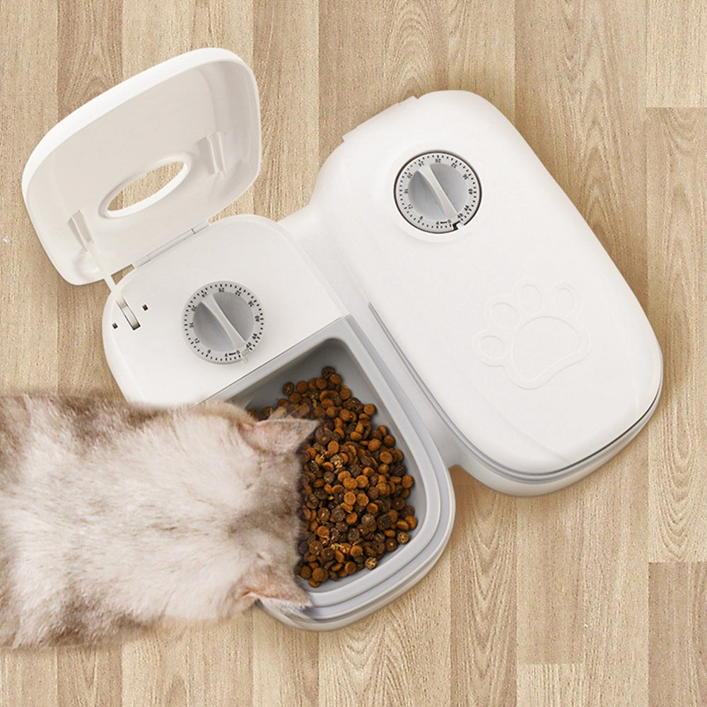 Automatic Smart Pet Feeder with Timer and Stainless Steel Bowl for Cats and Dogs