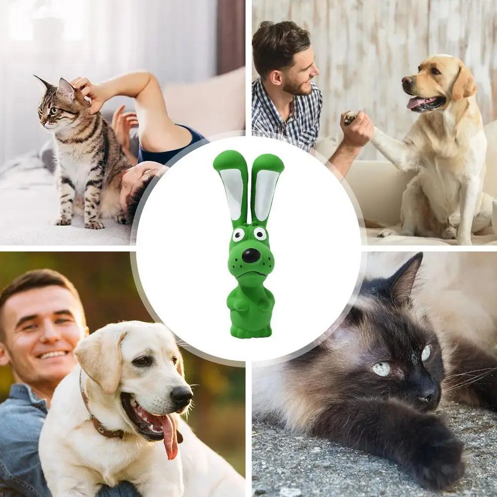 Latex Hippo Squeaky Chew Toy Soft Interactive Toy for Dogs