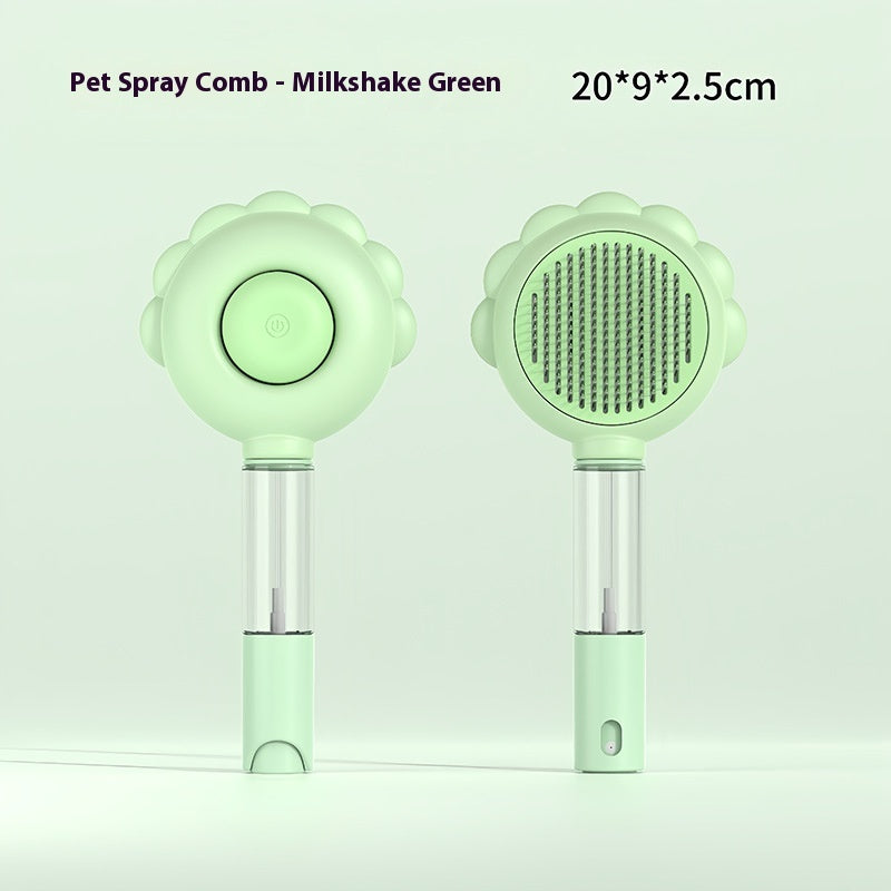 2-in-1 Self-Cleaning Dog Brush and Comb with Spray