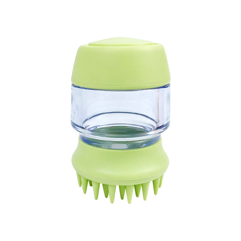 Silicone Pet Bath and Grooming Brush with Shampoo Dispenser for Cats and Dogs