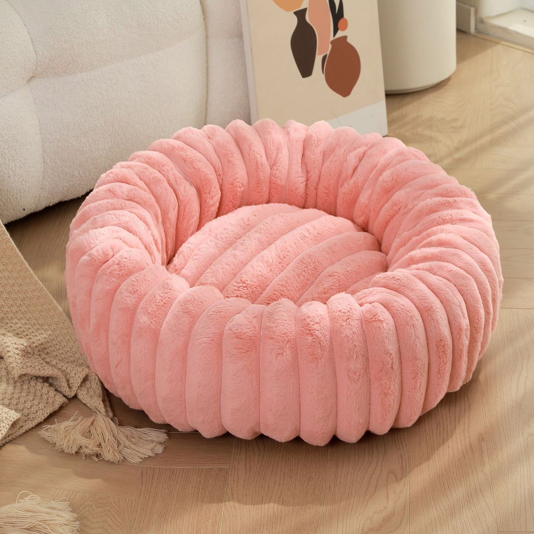 High-Weight Plush Pet Bed Round Warm Cat and Dog Nest