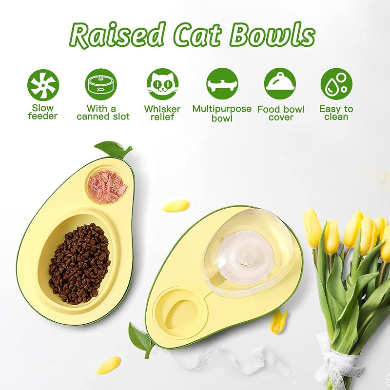 Avocado-Shaped Automatic Water and Slow Feeder for Small Pets
