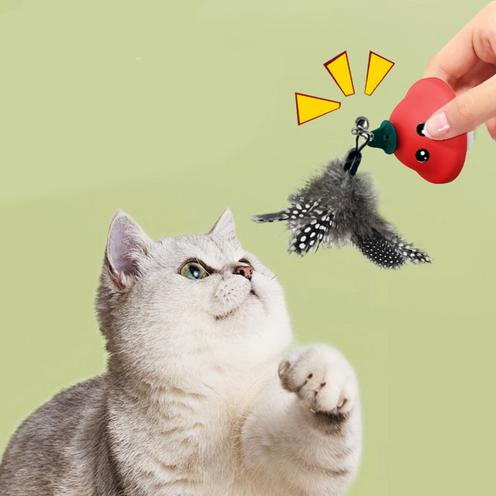 Retractable Cat Wand Toy with Suction Cup for Indoor Kittens