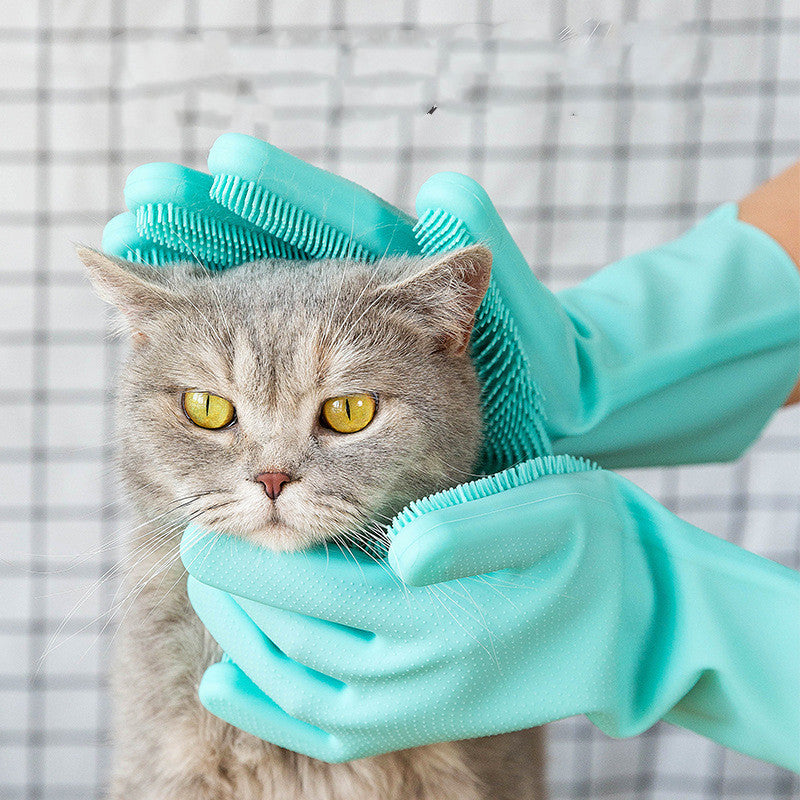 Silicone Dog and Cat Grooming Brush Glove for Bath and Massage