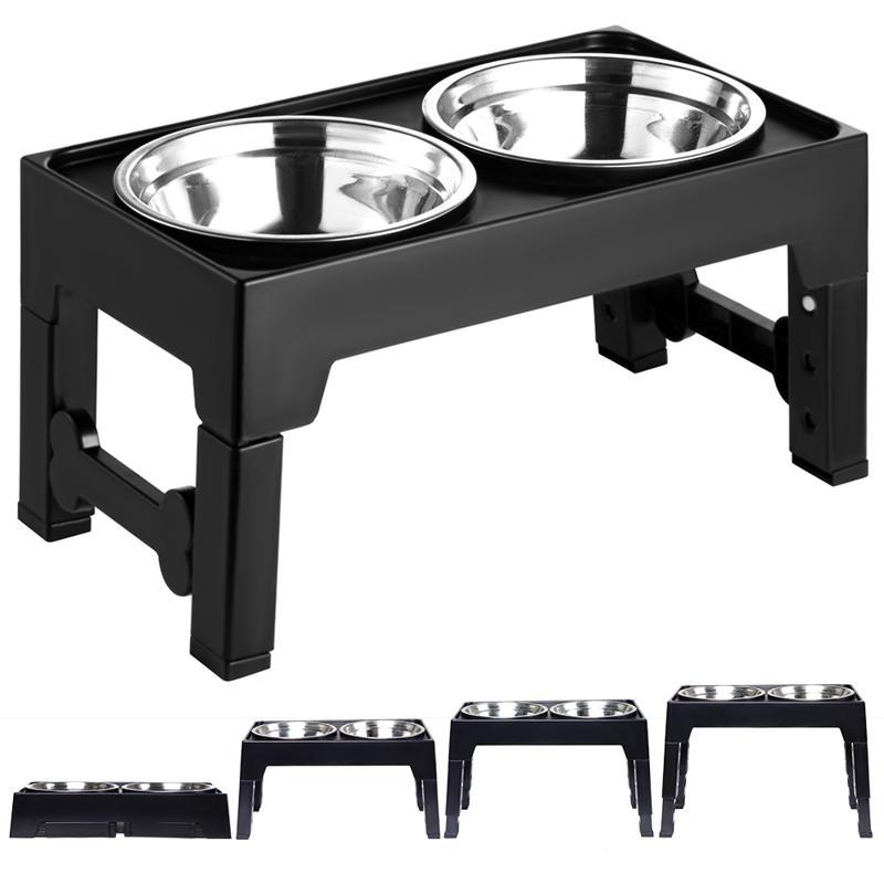 Elevated Anti-Tip Dog Feeding Bowl with Neck Protection for Medium and Large Dogs