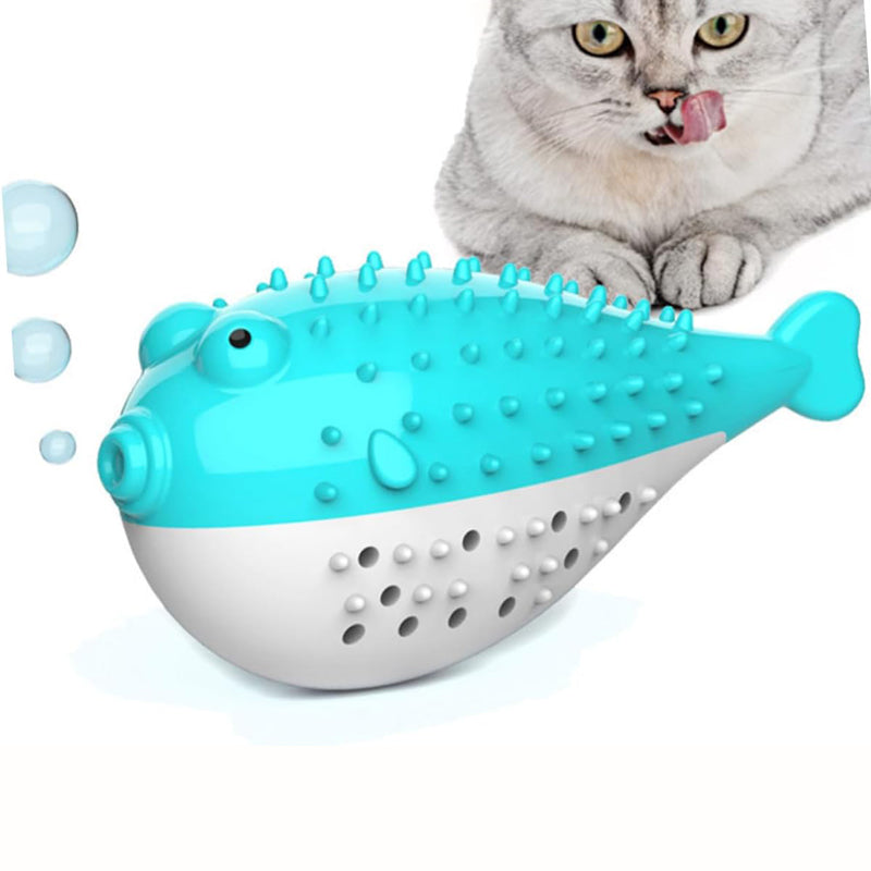 Mint Cat Chew and Teaser Toy Silicone Fish for Kittens