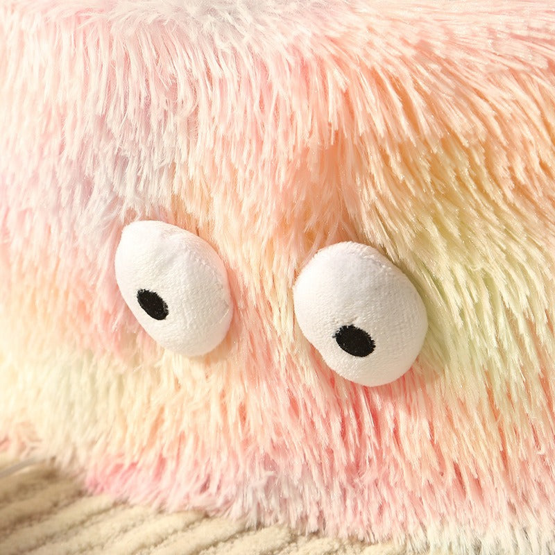 Winter Warm Monster Eye Plush Cat and Dog Round Nest Bed