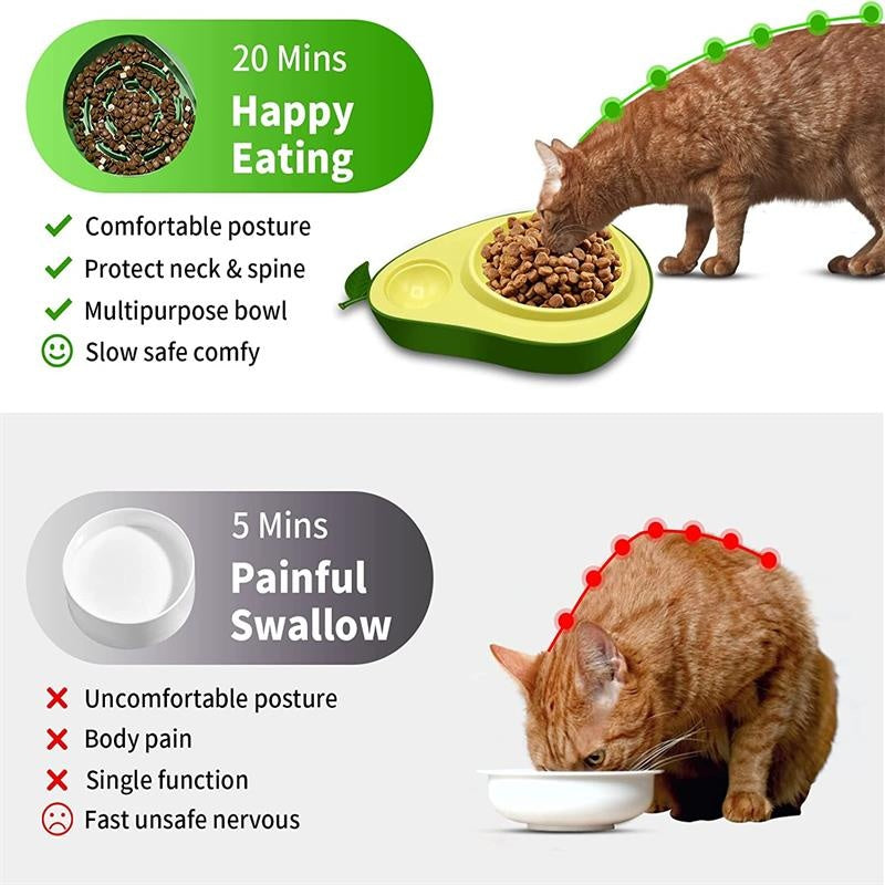 Avocado-Shaped Automatic Water and Slow Feeder for Small Pets