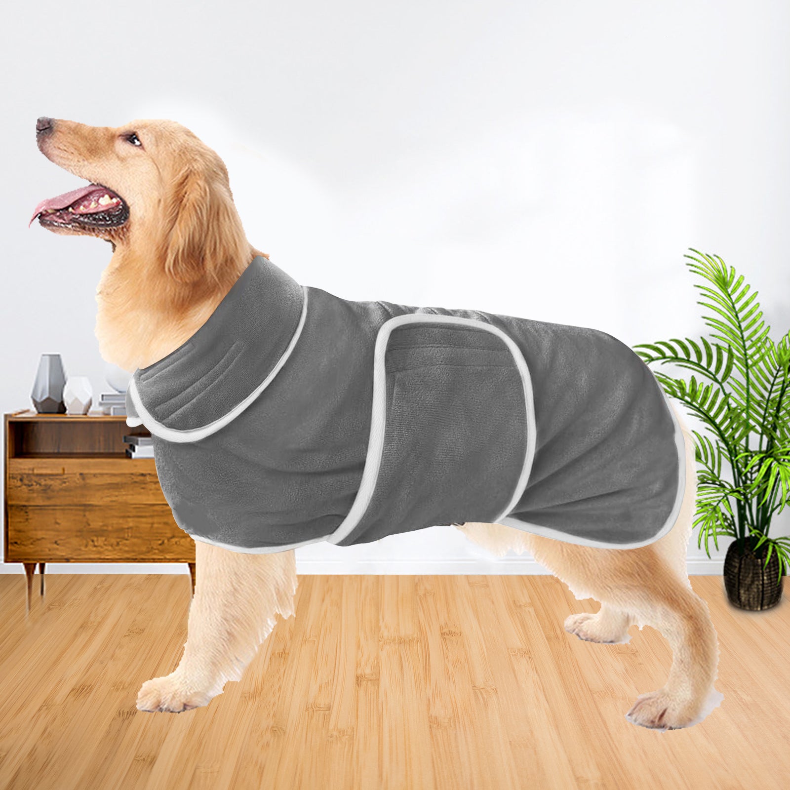 Super Absorbent Dog Bathrobe Towel Pajamas Coat for All Breeds