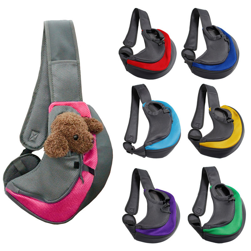 Mesh Oxford Outdoor Pet Carrier Shoulder Bag for Dogs and Cats