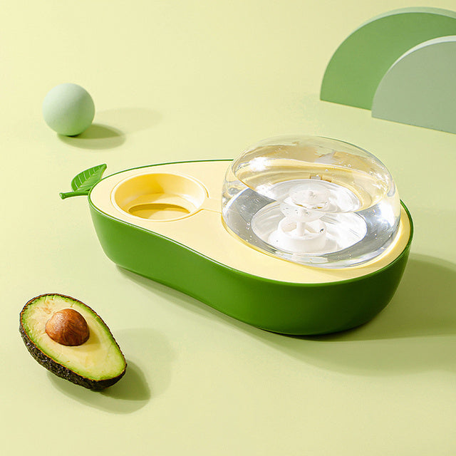 Avocado-Shaped Automatic Water and Slow Feeder for Small Pets