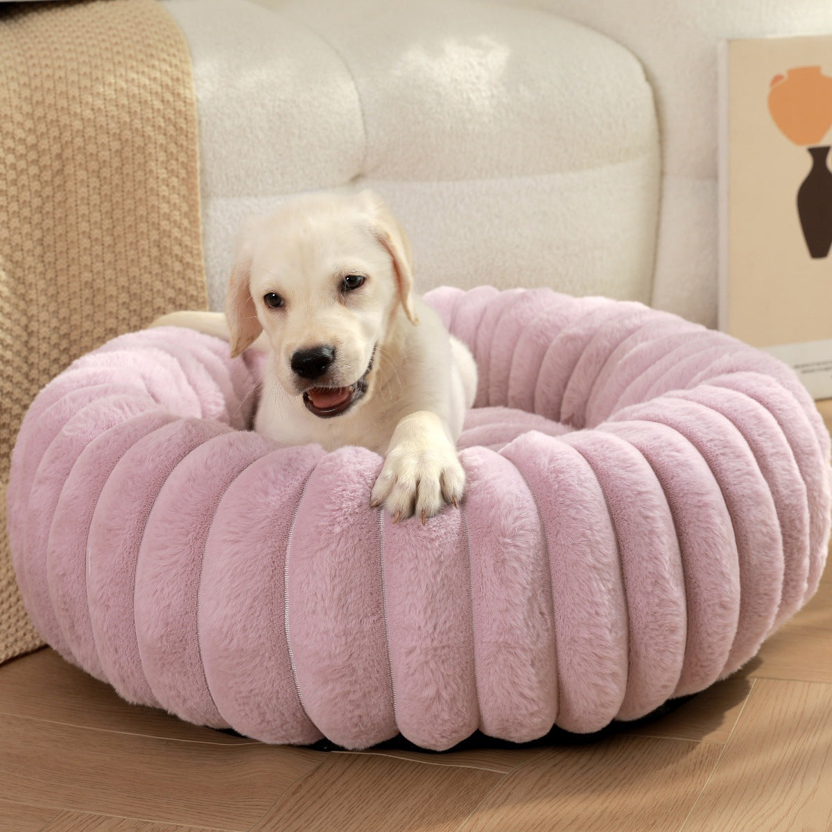 High-Weight Plush Pet Bed Round Warm Cat and Dog Nest