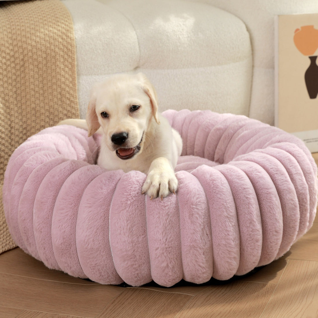 High-Weight Plush Pet Bed Round Warm Cat and Dog Nest
