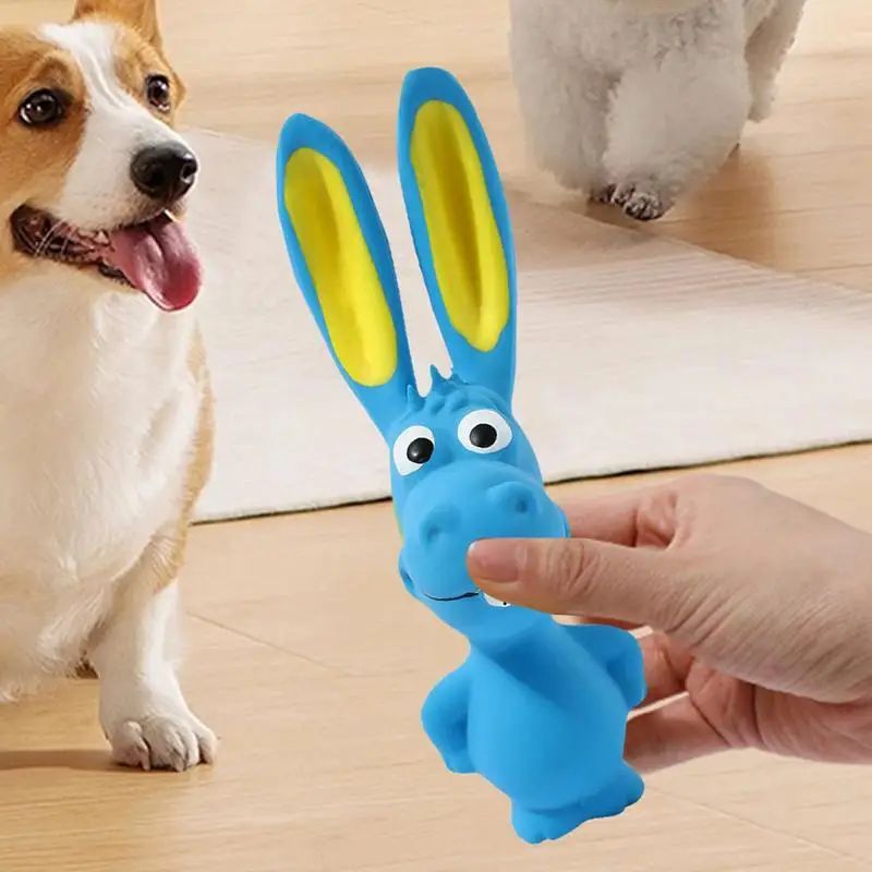 Latex Hippo Squeaky Chew Toy Soft Interactive Toy for Dogs