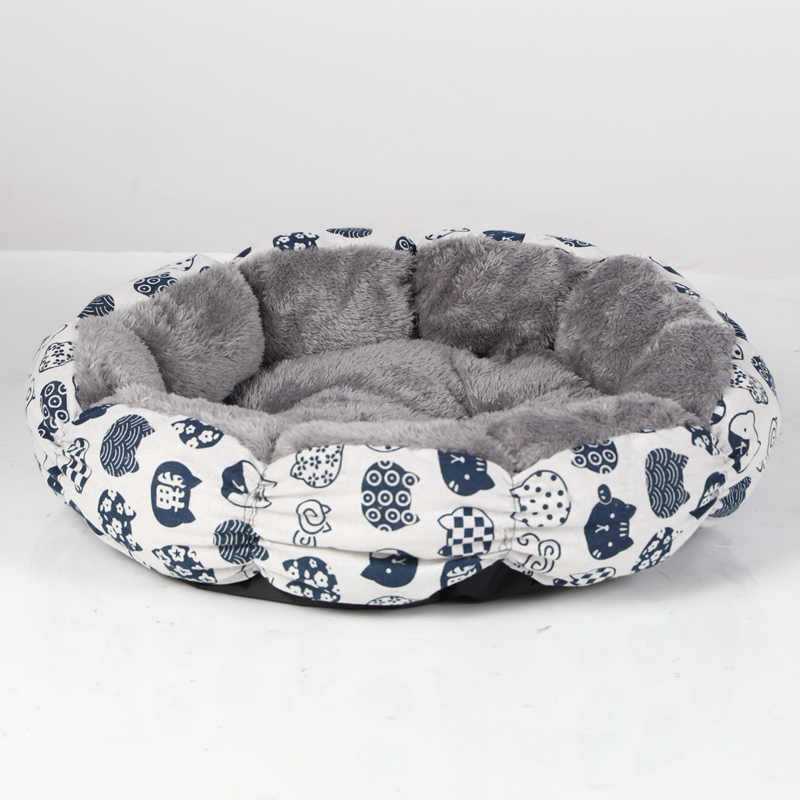 Calming Round Fluffy Donut Bed for Cats and Small Dogs