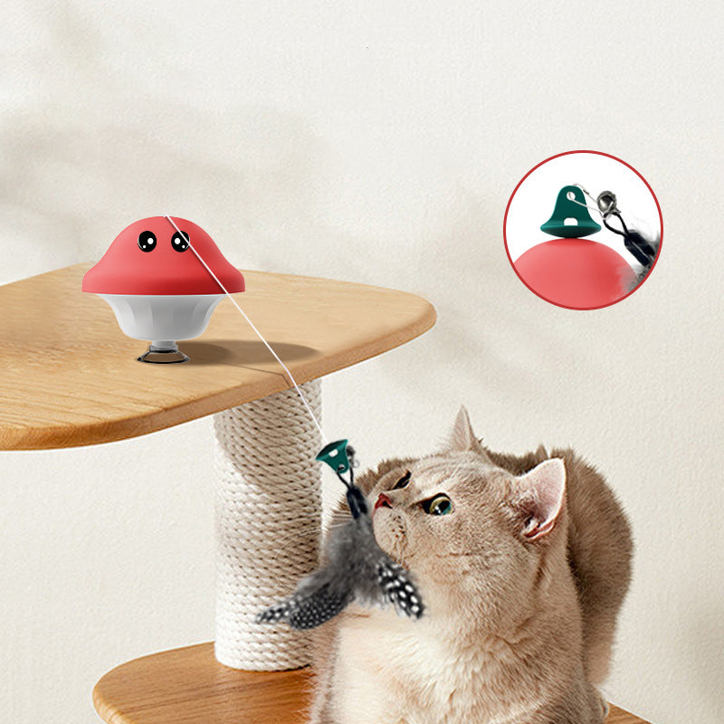 Retractable Cat Wand Toy with Suction Cup for Indoor Kittens