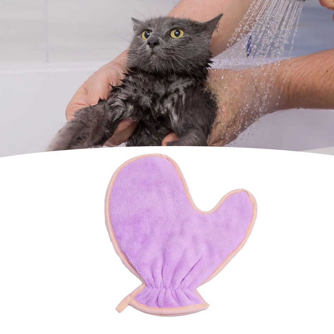 Double-Sided Absorbent Pet Bath Towel Gloves for Dogs and Cats