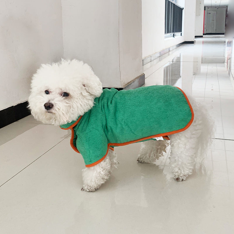 Microfiber Fast-Drying Pet Bathrobe Absorbent Grooming Towel for Dogs