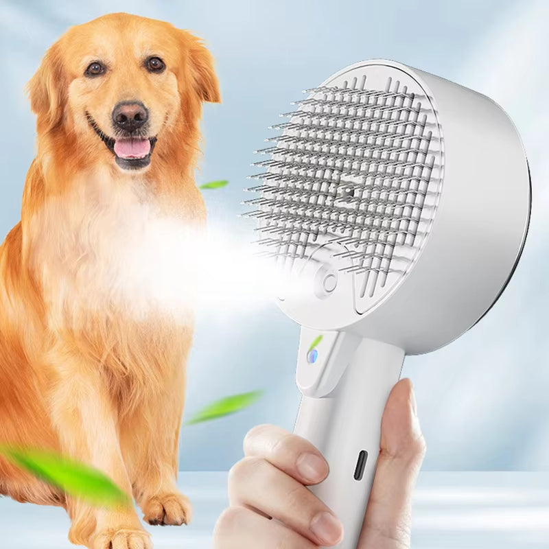 3-in-1 Electric Steam Pet Brush for Cats and Dogs