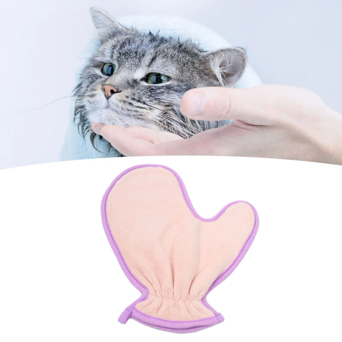 Double-Sided Absorbent Pet Bath Towel Gloves for Dogs and Cats