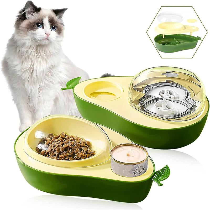 Avocado-Shaped Automatic Water and Slow Feeder for Small Pets