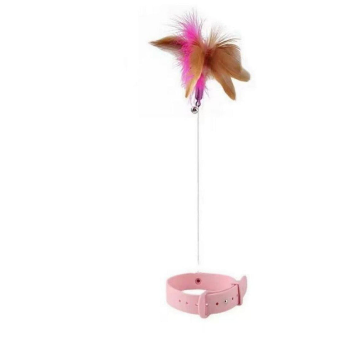 Adjustable Cat Feather Teaser Wand with Bell Interactive Toy