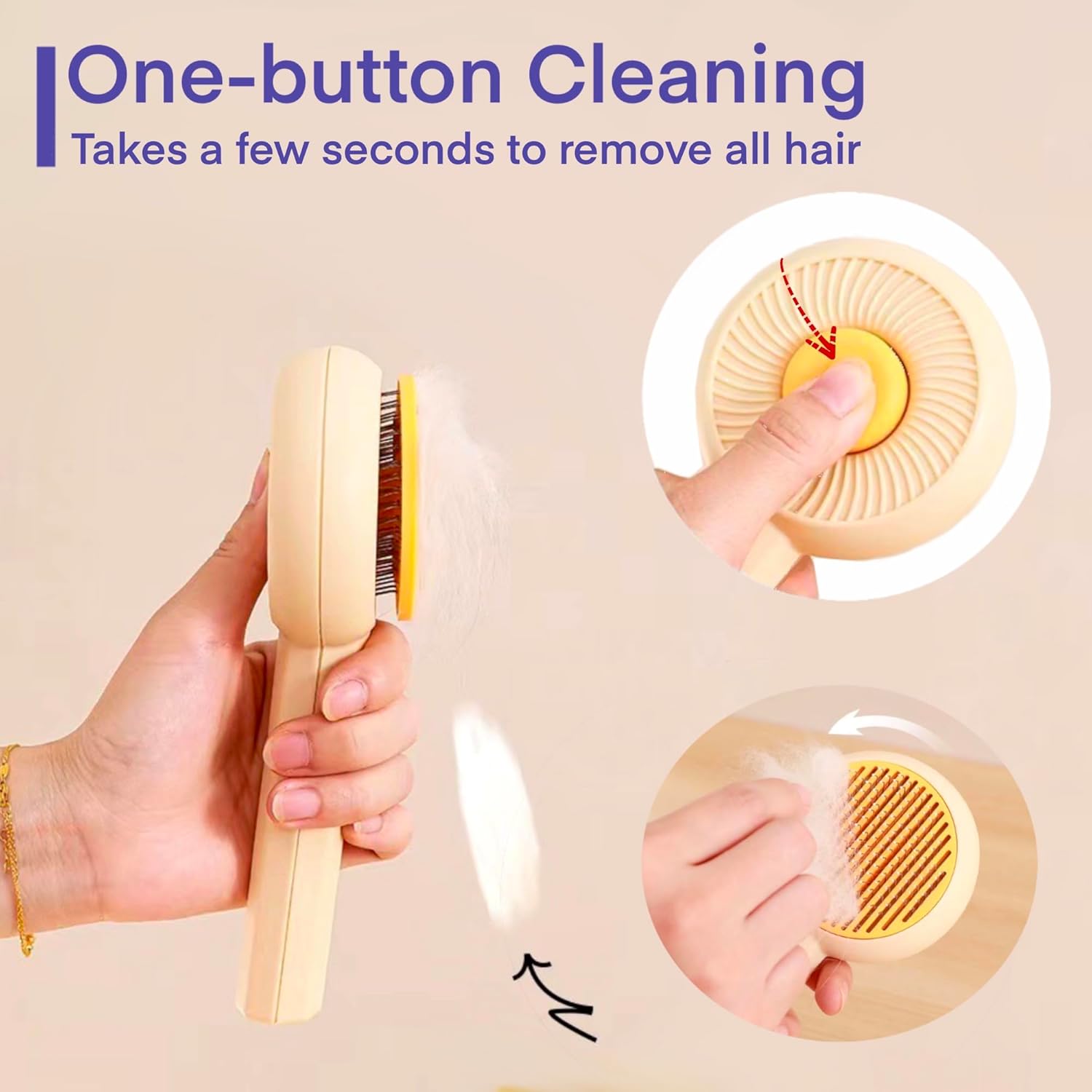 Self-Cleaning Pet Grooming Brush for Cats and Dogs