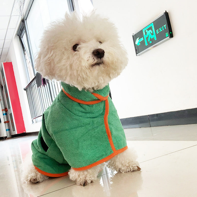 Microfiber Fast-Drying Pet Bathrobe Absorbent Grooming Towel for Dogs
